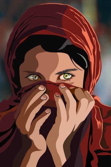 Reproduction vectorielle de Femme Afghane